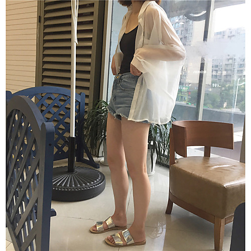 

Women's Coat Casual / Daily Summer Regular Coat Regular Fit Casual Jacket Solid Color Others White / Cotton