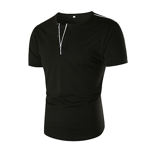 

Men's T shirt Solid Color Short Sleeve Daily Tops Simple White Black Light gray