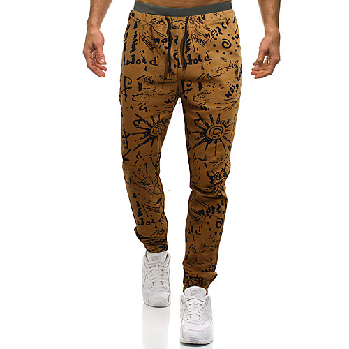 

Men's Chino Sports Sport Daily Chinos Pants Lattice Full Length Deep Blue Yellow Black