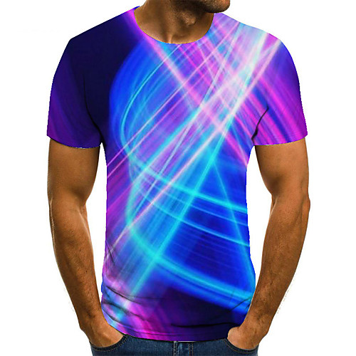 

Men's Unisex Tee T shirt 3D Print Graphic Prints Streamer Plus Size Print Short Sleeve Casual Tops Basic Fashion Designer Big and Tall Blue