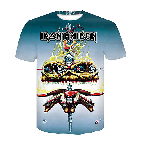 

Men's T shirt 3D Print 3D Rivet Mesh Short Sleeve Casual Tops White Blue Red