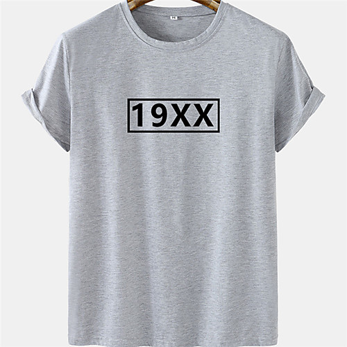 

Men's Unisex Tee T shirt Hot Stamping Text Graphic Prints Plus Size Short Sleeve Casual Tops 100% Cotton Basic Designer Big and Tall White Black Gray