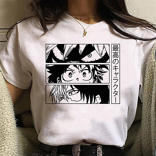 

Inspired by My Hero Academia / Boku No Hero Cosplay Anime Cartoon Polyester / Cotton Blend Print Harajuku Graphic Kawaii T-shirt For Women's / Men's