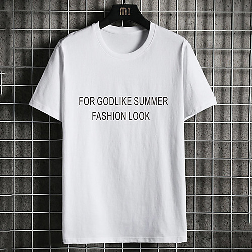 

Men's Unisex Tee T shirt Hot Stamping Graphic Prints Letter Plus Size Print Short Sleeve Casual Tops Cotton Basic Fashion Designer Big and Tall White Black Dark Gray