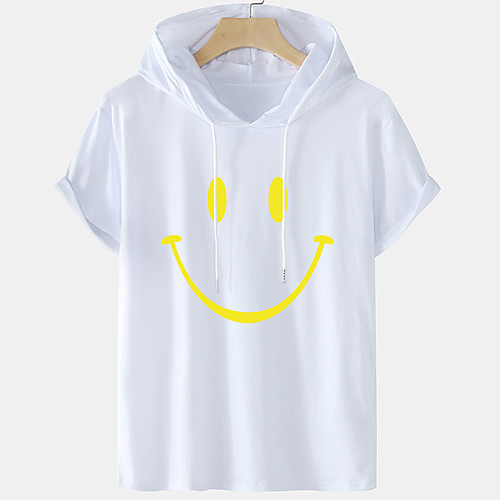 

Men's Unisex Tee T shirt Hot Stamping Graphic Prints Emoji Face Plus Size Short Sleeve Casual Tops Cotton Basic Designer Big and Tall White Blue Black