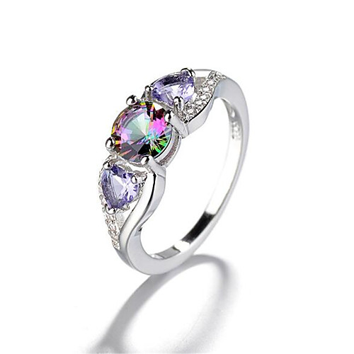 

Ring 3D Silver Zircon Copper Silver-Plated Heart Precious Fashion 1pc 7 8 9 / Women's / Promise Ring