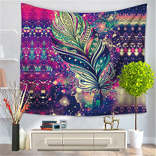 

Wall Tapestry Art Decor Blanket Curtain Hanging Home Bedroom Living Room Decoration Polyester Feather