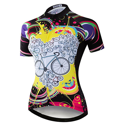 

21Grams Women's Short Sleeve Cycling Jersey Summer Spandex Polyester Black Bike Jersey Top Mountain Bike MTB Road Bike Cycling Quick Dry Moisture Wicking Breathable Sports Clothing Apparel / Stretchy