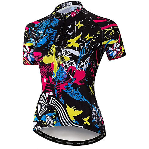 

21Grams Women's Short Sleeve Cycling Jersey Summer Spandex Polyester Black Rainbow Butterfly Bike Jersey Top Mountain Bike MTB Road Bike Cycling Quick Dry Moisture Wicking Breathable Sports Clothing