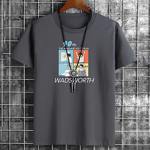 

Men's Unisex Tee T shirt Hot Stamping Graphic Prints Portrait Letter Plus Size Print Short Sleeve Casual Tops Cotton Basic Fashion Designer Big and Tall White Black Khaki