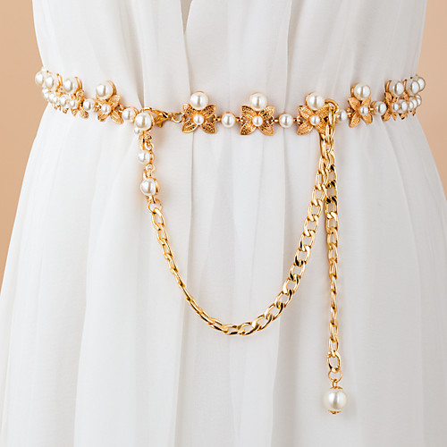 

Women's Chain Outdoor Park Belt Solid Colored / Party / Imitation Pearl / Alloy