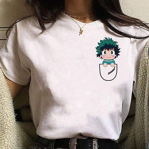 

Inspired by My Hero Academia / Boku No Hero Cosplay Anime Cartoon Polyester / Cotton Blend Print Harajuku Graphic Kawaii T-shirt For Women's / Men's