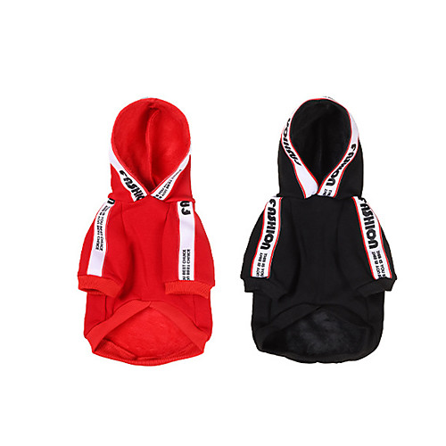 

Dog Cat Hoodie Dog clothes Casual / Sporty Chinoiserie Dailywear Casual / Daily Winter Dog Clothes Puppy Clothes Dog Outfits Breathable Black Red Costume for Girl and Boy Dog Cotton S M L XL XXL