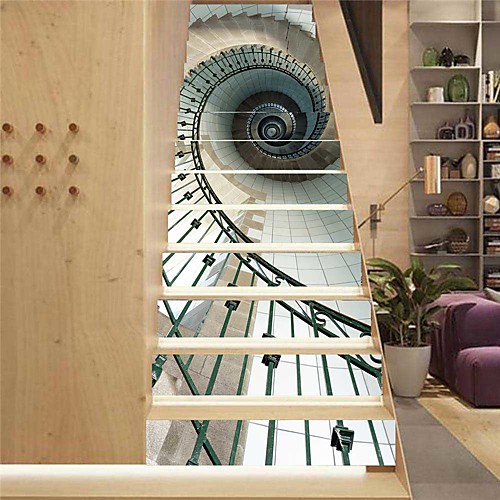 

Creative 3d Staircase Diy Sticker Spiral Staircase Home Decoration Sticker Waterproof 3d Stereo Wall Sticker 13 Piece Set