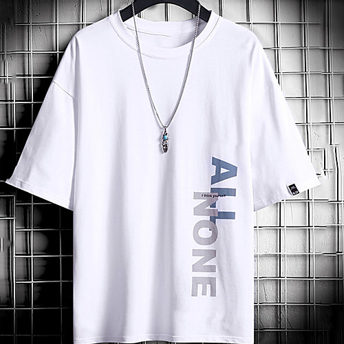 

Men's Unisex Tee T shirt Hot Stamping Graphic Prints Letter Plus Size Print Short Sleeve Casual Tops Cotton Basic Fashion Designer Big and Tall White Khaki Light gray