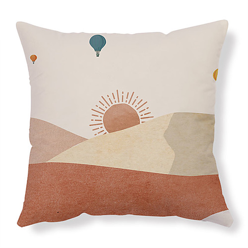 

1 pcs Polyester Pillow Cover, Print Classic Square Zipper Traditional Classic