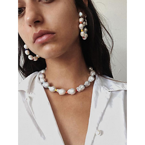 

Women's Choker Necklace Necklace Fashion Holiday Modern Sweet Imitation Pearl Alloy Picture color 37 cm Necklace Jewelry 1pc For Gift Prom Birthday Party Beach Festival / Pearl Necklace