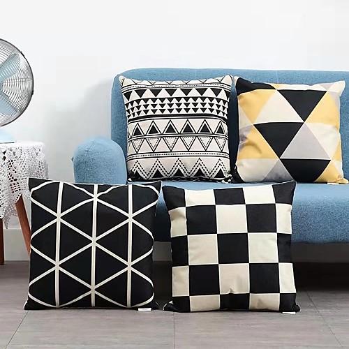 

Double Side Cushion Cover 1PC Soft Geometric Decorative Square Pillowcase for Sofa Bedroom Car Chair Superior Quality Outdoor Cushion for Patio Garden Farmhouse Bench Couch