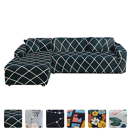 

High Quality Print Dustproof All-powerful Slipcovers Stretch L Shape Sofa Cover Super Soft Fabric Couch Cover Sofa Furniture Protector With One Free Boster Case