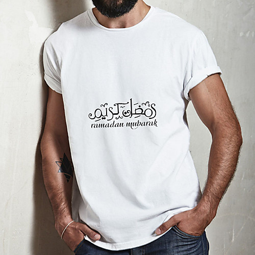 

Men's Unisex Tee T shirt Hot Stamping Symbol Graphic Prints Plus Size Print Short Sleeve Casual Tops Cotton Basic Fashion Designer Big and Tall White