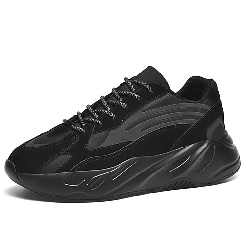 

Men's Trainers Athletic Shoes Sporty Daily Running Shoes Pigskin Breathable Black Beige Gray Color Block Spring Summer