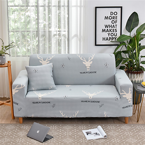 

Cartoon Deer Print Dustproof All-powerful Slipcovers Stretch Sofa Cover Super Soft Fabric Couch Cover with One Free Boster Case(Chair/Love Seat/3 Seats/4 Seats)