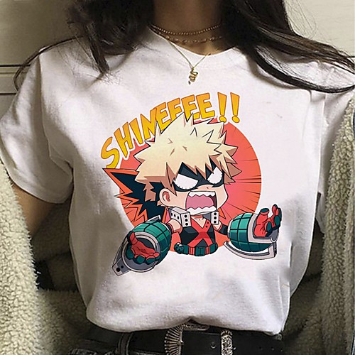 

Inspired by My Hero Academia / Boku No Hero Cosplay Anime Cartoon Polyester / Cotton Blend Print Harajuku Graphic Kawaii T-shirt For Women's / Men's