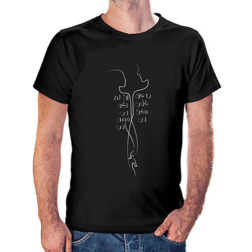 

Men's Unisex Tee T shirt Hot Stamping Graphic Prints Human Plus Size Print Short Sleeve Casual Tops Cotton Basic Fashion Designer Big and Tall White Wine Black