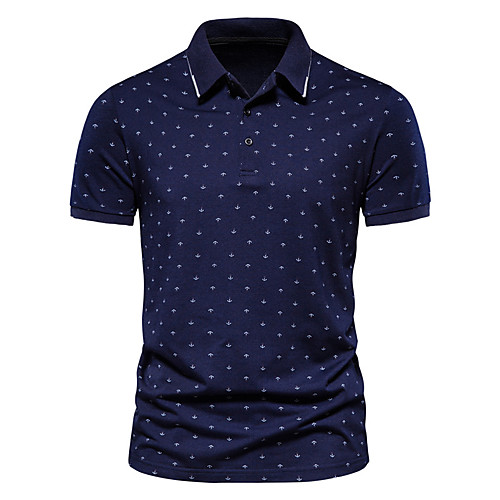 

Men's Golf Shirt Tennis Shirt Other Prints Polka Dot Short Sleeve Casual Tops Simple Classic Wine White Navy Blue