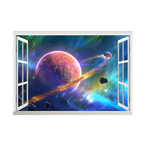 

3D False Window Moon Planet Home Children's Room Background Decoration Can Be Removed Stickers