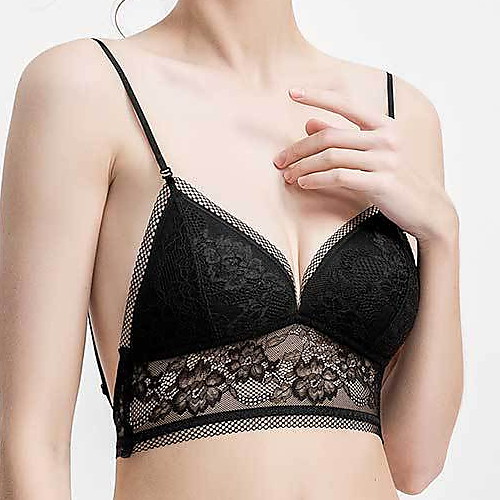 

Women's Bras & Bralettes Push-up Triangle Cup Solid Color Sexy Gray