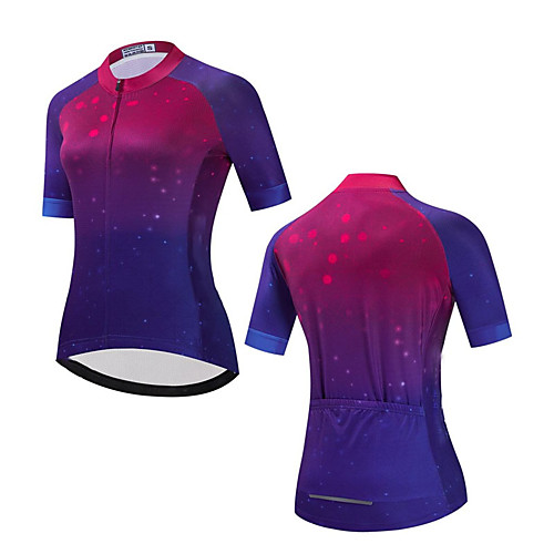 

21Grams Women's Short Sleeve Cycling Jersey Summer Spandex Polyester Purple Gradient Bike Jersey Top Mountain Bike MTB Road Bike Cycling Quick Dry Moisture Wicking Breathable Sports Clothing Apparel