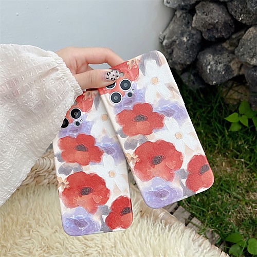 

Phone Case For Apple Back Cover iPhone 12 Pro Max 11 SE 2020 X XR XS Max 8 7 Shockproof Dustproof Flower TPU