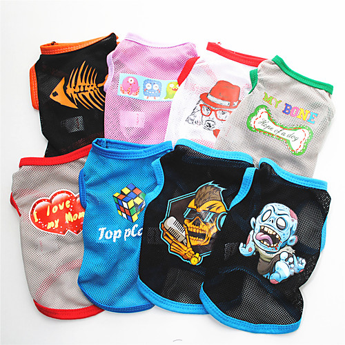 

Dog Cat Vest Word / Phrase Mesh Bone Funny Cute Halloween Dailywear Dog Clothes Puppy Clothes Dog Outfits Breathable Blue / Yellow White / Red Red Costume for Girl and Boy Dog Polyester Mesh XS S M L