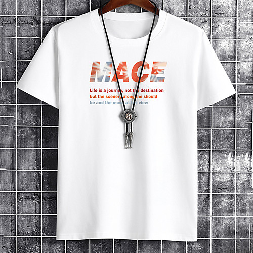 

Men's Unisex Tee T shirt Hot Stamping Graphic Prints Letter Plus Size Print Short Sleeve Casual Tops Cotton Basic Fashion Designer Big and Tall White Black Khaki