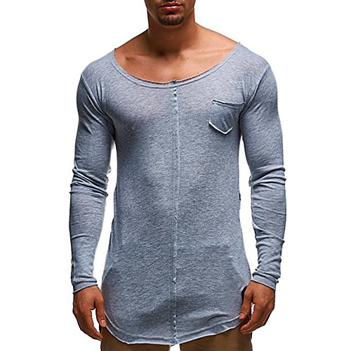 

Men's T shirt non-printing Solid Colored Solid Color Long Sleeve Casual Tops Casual Fashion White Black Wine