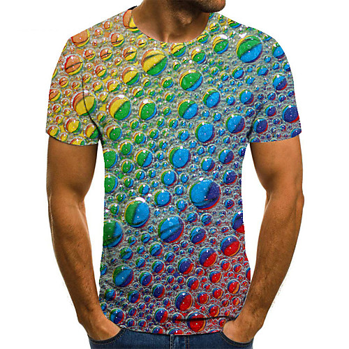 

Men's Unisex Tee T shirt 3D Print Paisley Graphic Prints Plus Size Print Short Sleeve Casual Tops Basic Fashion Designer Big and Tall Rainbow