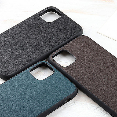 

Phone Case For Apple Back Cover iPhone 12 Pro Max 11 SE 2020 X XR XS Max Shockproof Dustproof Solid Colored Genuine Leather