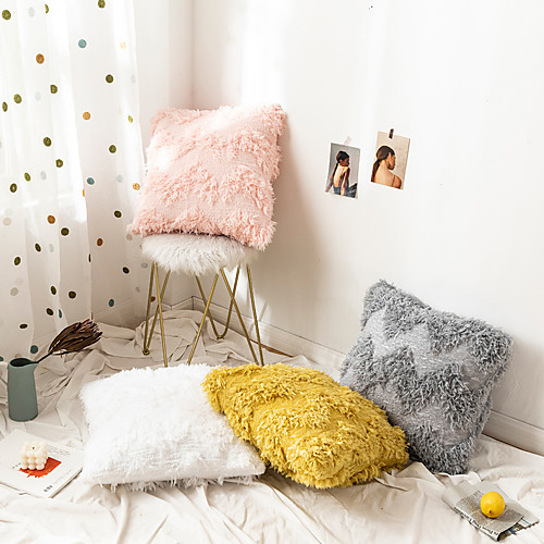 

Three-dimensional Flocking Feather Geometric Texture Sofa Cushion Cover