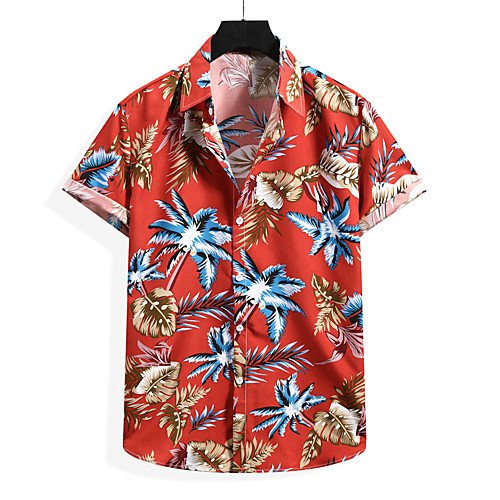 

Men's Shirt Graphic Short Sleeve Casual Tops Simple Black Wine