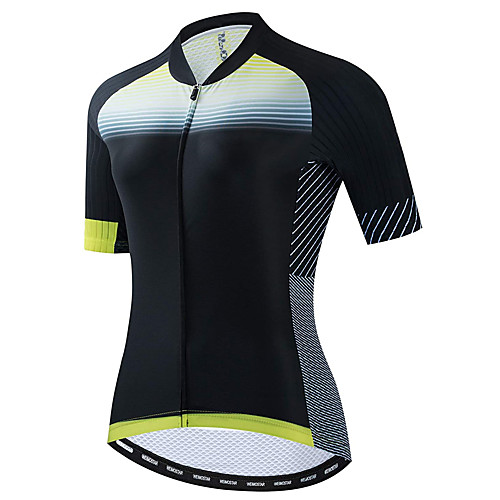 

21Grams Women's Short Sleeve Cycling Jersey Summer Spandex Polyester Black / Yellow Stripes Bike Jersey Top Mountain Bike MTB Road Bike Cycling Quick Dry Moisture Wicking Breathable Sports Clothing