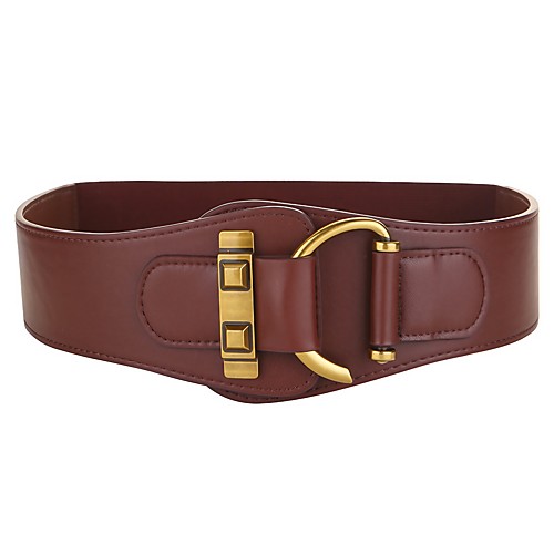 

Women's Wide Belt Vacation Dress Black Brown Belt Solid Color / Party / Alloy