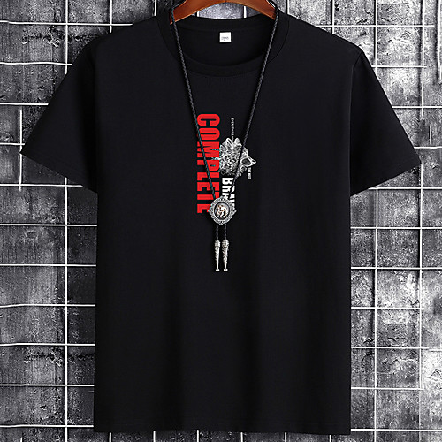 

Men's Unisex Tee T shirt Hot Stamping Graphic Prints Letter Plus Size Print Short Sleeve Casual Tops Cotton Basic Fashion Designer Big and Tall White Black Khaki