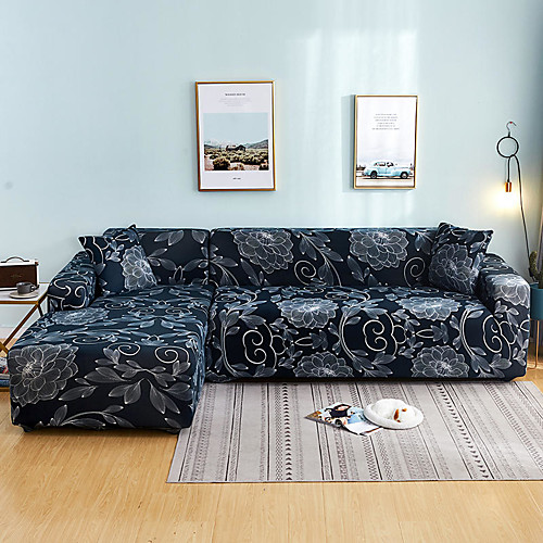 

Print Dustproof Stretch Slipcovers Stretch Sofa Cover Super Soft Fabric Couch Cover Fit For 1 to 4 Cushion Couch And L Shape Sofa (You will Get 1 Throw Pillow Case as free Gift)