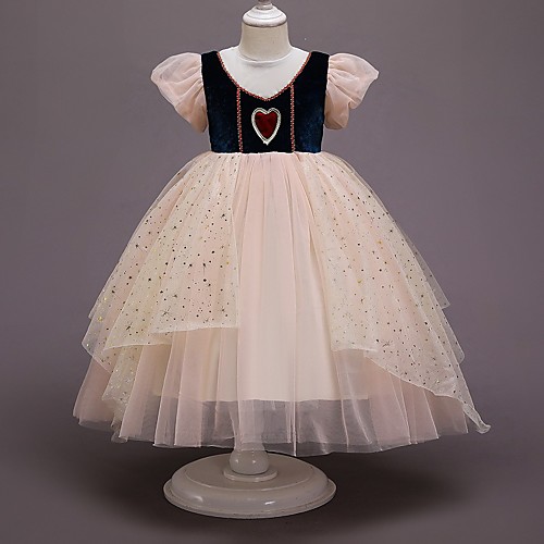 

Princess Flapper Dress Dress Party Costume Girls' Movie Cosplay Cosplay Costume Party Beige Dress Children's Day Masquerade Polyester Organza