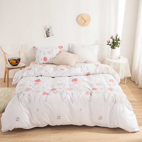 

Duvet Cover Sets 3 Piece Rayon / Polyester Floral / Botanical Rainbow Reactive Print Bohemian Style