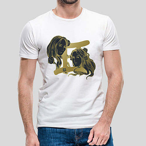 

Men's Unisex Tee T shirt Hot Stamping Graphic Prints Human Plus Size Print Short Sleeve Casual Tops Cotton Basic Fashion Designer Big and Tall White