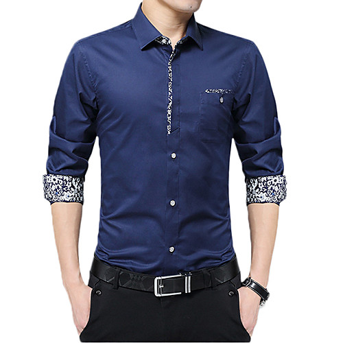 

Men's Shirt Other Prints Graphic Long Sleeve Casual Tops Basic Casual White Black Red