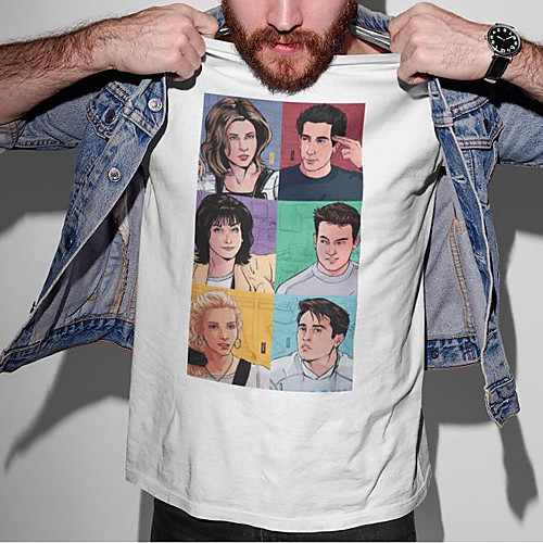 

Men's Unisex Tee T shirt Hot Stamping Graphic Prints Portrait Plus Size Print Short Sleeve Casual Tops Cotton Basic Fashion Designer Big and Tall White