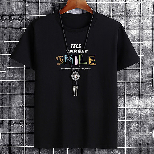 

Men's Unisex Tee T shirt Hot Stamping Graphic Prints Letter Plus Size Print Short Sleeve Casual Tops Cotton Basic Fashion Designer Big and Tall White Black Khaki